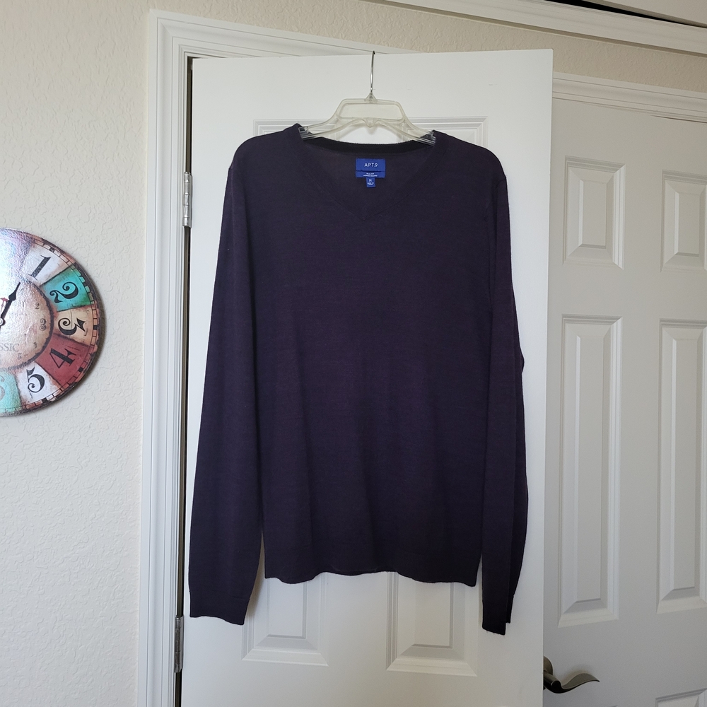 Apt. 9 Men's Deep Purple V-Neck Sweater